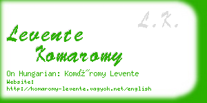 levente komaromy business card